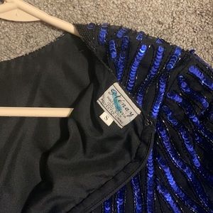 Stenay vintage blue sequined blouse